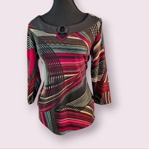 Multicolor Abstract Women's Top
